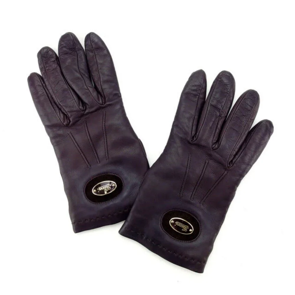 Gucci gloves Brown Gold Woman Authentic Used